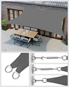 Napvitorla 2x3 m füstszürke