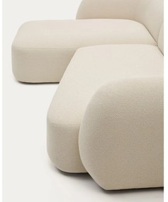 Krémszínű zsenília sarokkanapé (bal oldali-heverő résszel) Martina – Kave Home