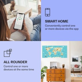 Klarstein Wonderwall Air Art Smart, infravörös hősugárzó, 120 x 60 cm, 700 W, térkép állatokkal