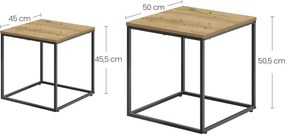 2 db-os QUADRO konferencia asztal szett, tölgy artisan dekor