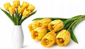 Tulipán Csokor 7 Sárga művirág Élő Húsvéti Dekoráció Tavasz