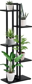 Outsunny 5-Tier Belső és Külső Növénytartó MDF-ből és Acélból, 40x22x113 cm, Fekete | Aosom