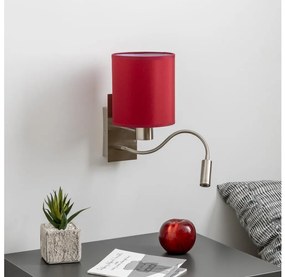 Brilagi-LED Fali lámpa NUBILA 1xE27/25W/230V+LED/3W króm/Pompeiai piros
