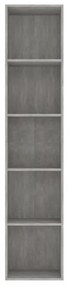 betonszürke szerelt fa könyvszekrény 40 x 30 x 189 cm