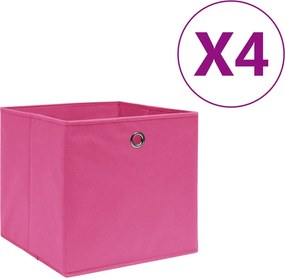 vidaXL 4 db rózsaszín nem szőtt szövet tárolódoboz 28 x 28 x 28 cm