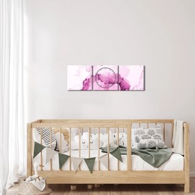 Kép - Rózsaszín dekoráció (órával) (90x30 cm)