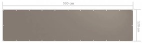 tópszínű oxford-szövet erkélyparaván 120 x 500 cm