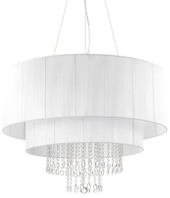 Ideal Lux - Kristály csillár zsinóron OPERA 10xE27/60W/230V átm. 90 cm fehér