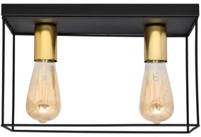 Mennyezeti lámpa FINN 2xE27/15W/230V fekete/arany