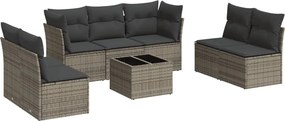 vidaXL 8 részes szürke polyrattan kerti ülőgarnitúra párnákkal