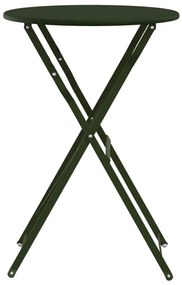 Összecsukható Bisztróasztal Sötétzöld Ø50x71 cm Porbevonatú Acél