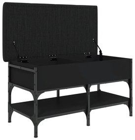 fekete szerelt fa cipőtároló pad 82 x 42 x 45 cm
