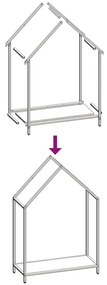 fekete hidegen hengerelt acél tűzifatároló 60x25x90 cm