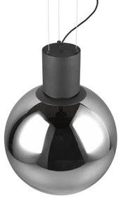 Fekete LED függőlámpa üveg búrával ø 50 cm Cipallone – CINQUE