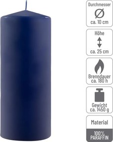 Gyertya készlet 25 cm Ø 10 cm  2 db kék