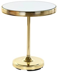 Modern arany színű kerek lerakó kisasztal tükrös asztallappal 49 cm