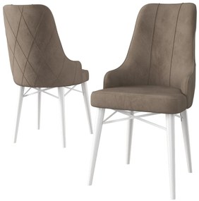 Étkezőszék szett (2 db) Neta - Cappuccino, Fehér