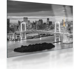 Üveg kép - A nagyváros a sárga toronnyal (70x50 cm)