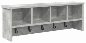 Fali Kabáthorog polcokkal Beton szürke 75 x 16 x 26 cm Faanyag