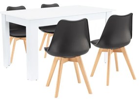Zara 4+1 étkező garnitúra fekete-fehér