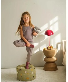 Zöld buklé-zsenília gyerek puff Terrazzo – Wigiwama