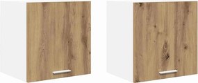 vidaXL Függő szekrény 2 pcs Artisan tölgy és fehér 40 x 31 x 40 cm