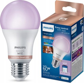 Led izzó E27 8.5W 60W Rgb Intelligens Smart WiFi WiZ alkalmazás Philips