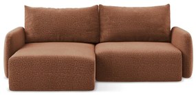 Téglavörös kinyitható-tárolóhelyes sarokkanapé (bal oldali) Kalena – Makamii