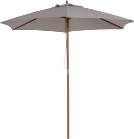 Outsunny Napernyő Ø 250 cm, Kábelmechanikás Napernyő Erkélyre, Tengerparti Napernyő Bambuszból, Szélálló Piaci Napernyő Napvédő Erkélyre, Teraszra, Ke