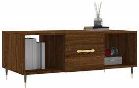Barna tölgyszínű szerelt fa dohányzóasztal 102 x 50 x 40 cm