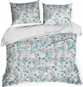 Pamut ágyneműhuzat Renforce 220X200 fehér nyári virág mintás