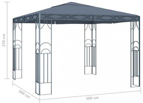 antracitszürke pavilon 300 x 300 cm