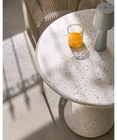 Fehér terrazzo cement kerek étkezőasztal ø 70 cm Saura – Kave Home