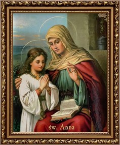 Vászonkép 29x24 Szent Anna Arany Díszített Keret