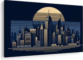 Kép – Geometrikus város (90x60 cm)
