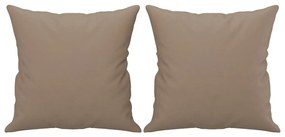 2 személyes cappuccino színű műbőr kanapé díszpárnákkal 120 cm