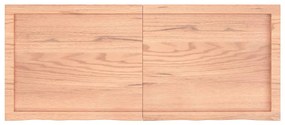 világosbarna kezelt tömör tölgyfa fali polc 120 x 50 x (2-4) cm