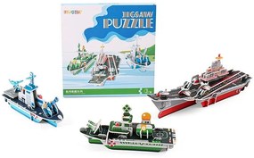 Procart 3D puzzle 3 repülőgép-anyahajóval, többszínű kartonpapírból