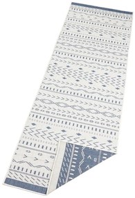 Kuba kék-krémszínű kültéri szőnyeg, 80 x 250 cm - NORTHRUGS