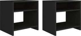 vidaXL 2 db fekete szerelt fa éjjeliszekrény 40 x 30 x 40 cm