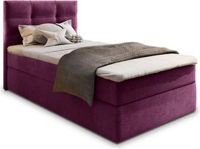 Kárpitozott boxspring ágy GLORIEN 90x200 cm bíbor Matrac: Bonell rugós matrac