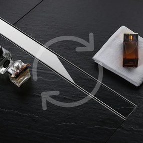 Lineáris lefolyó REA PURE NEO NICKEL BRUSH INOX 90