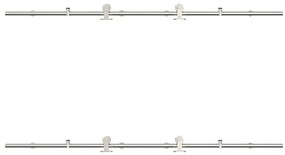 ezüstszínű rozsdamentes acél tolóajtó fémszerelék készlet 183cm