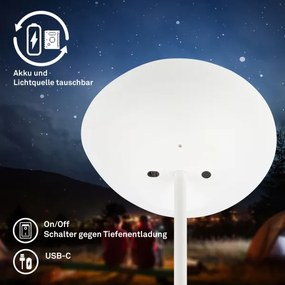 Briloner 1500016 - LED dimmelhető állólámpa ESTATE 8W/5V 4000 mAh fehér