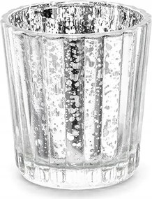 Mécsestartó TEALIGHT-hoz, ezüst színű, 6 cm