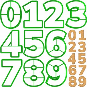 10x Formák Lyukasztók Iskola Tanulmányok Számok Készlet 10db 8cm