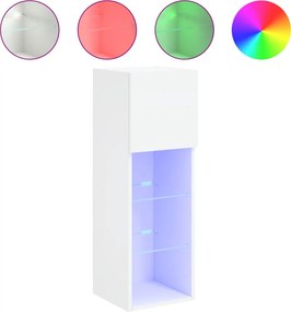 vidaXL fehér TV-szekrény LED-lámpákkal 30,5x30x90 cm