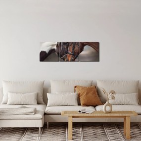 Kép - Szerelmes lovak (órával) (90x30 cm)