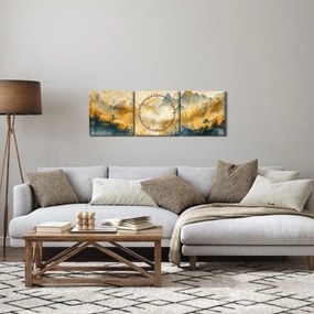 Kép - Hegyek, akvarell (órával) (90x30 cm)