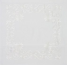 Dekoratív párnahuzat BLOSSOM ORNAMENT 40x40 cm, fehér